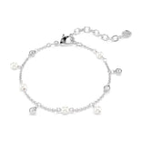 Swarovski Imber rannekoru, vaalea metalli, kirkkaat kristallit ja valkoiset helmet, 5754242