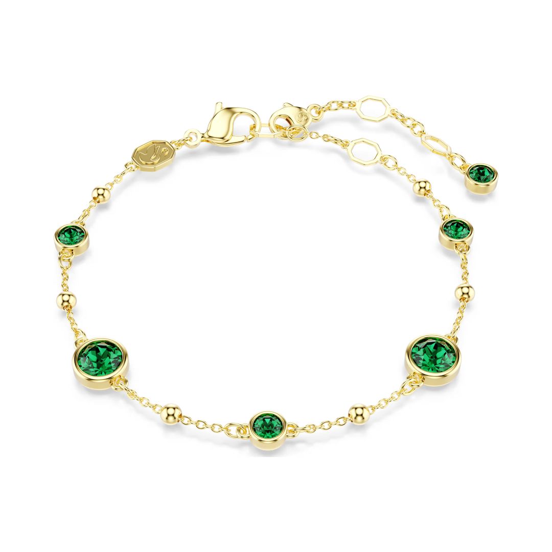 Swarovski Imber rannekoru, keltakullanväri ja vihreät kristallit, 5730676