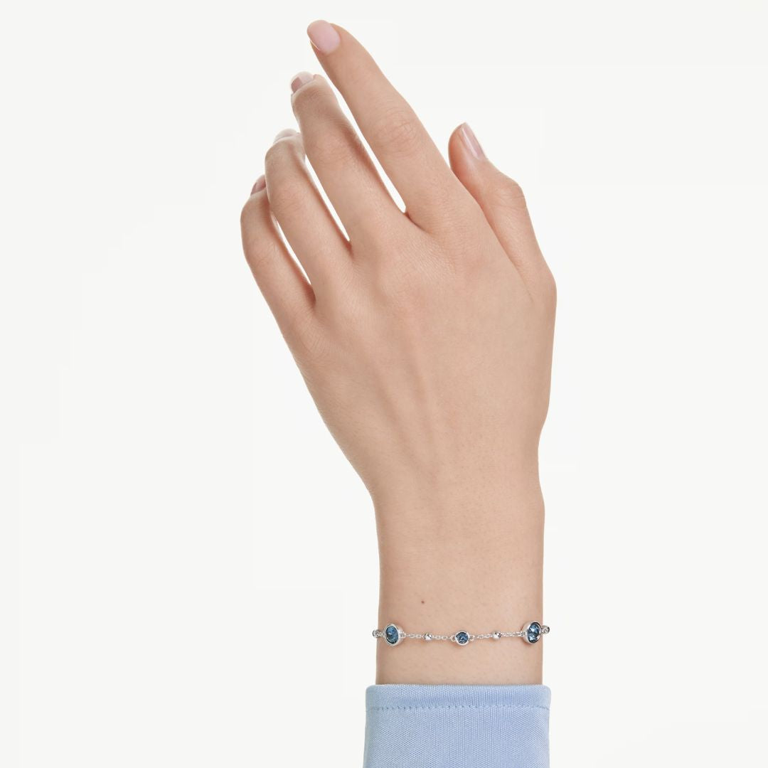 Swarovski Imber Bracelet, Rhodium Plated Metal and Blue Crystals, 5730679