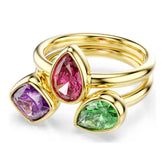 Swarovski Imber sormukset, kahden setti, keltakullattu ja eriväriset zirkonit, 5753276