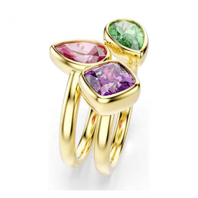 Swarovski Imber sormukset, kahden setti, keltakullattu ja eriväriset zirkonit, 5753276
