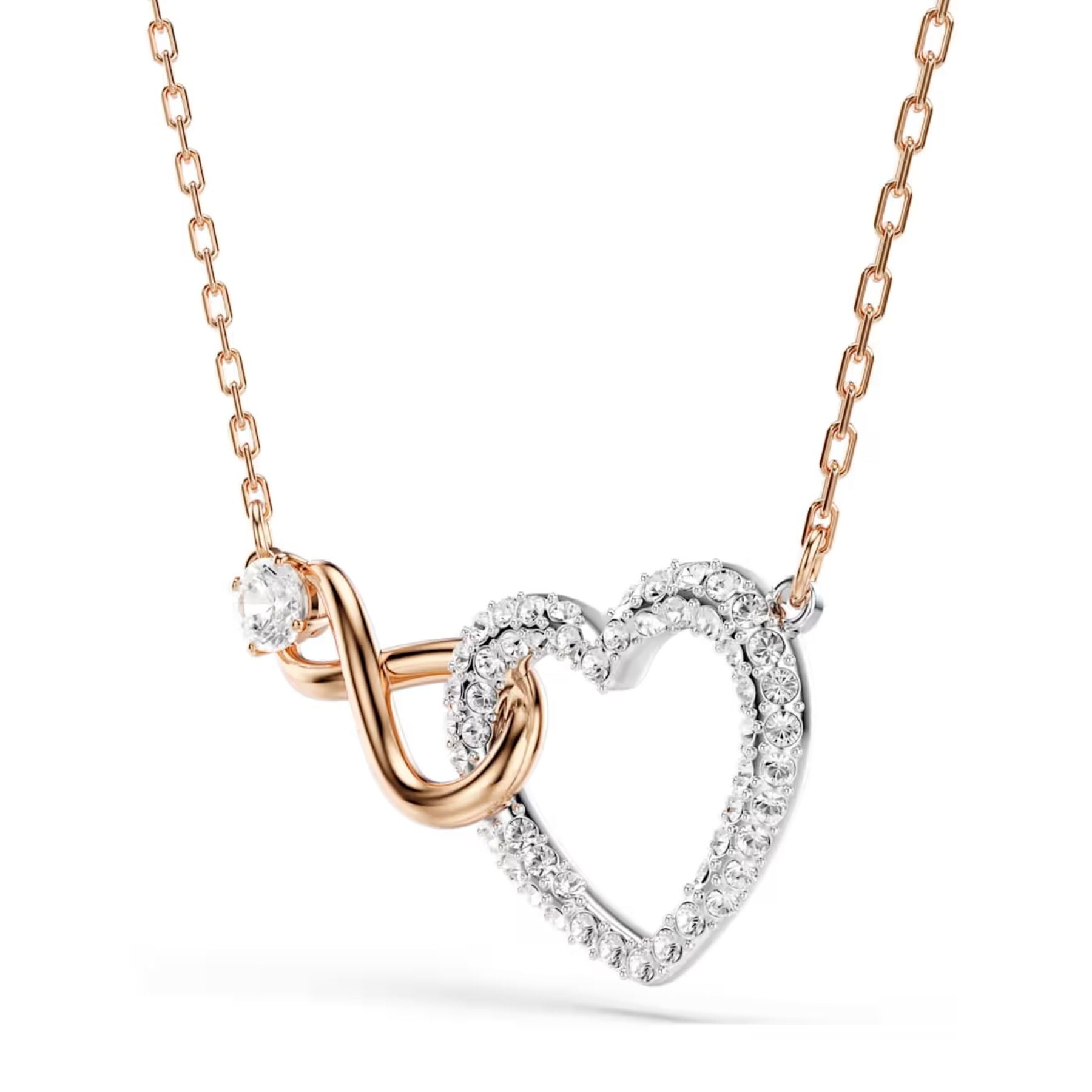 Swarovski Infinity crystal pendant, rose gold colour