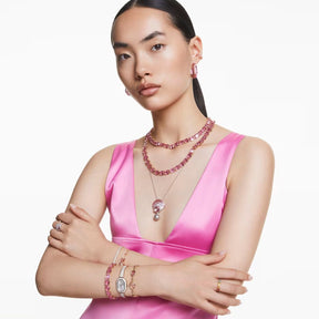 Swarovski Lucent rengaskorvakorut, vaaleanpunainen metalli ja kristallit 5680783