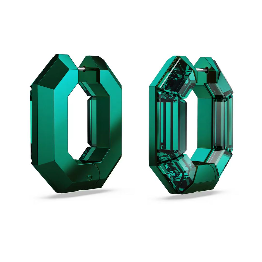 Swarovski Lucent rengaskorvakorut, vihreä metalli ja vihreät kristallit 5680786