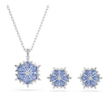 Swarovski Magic Snowflake riipus ja korvakorut, vaalea metalli ja siniset kristallit 5734243