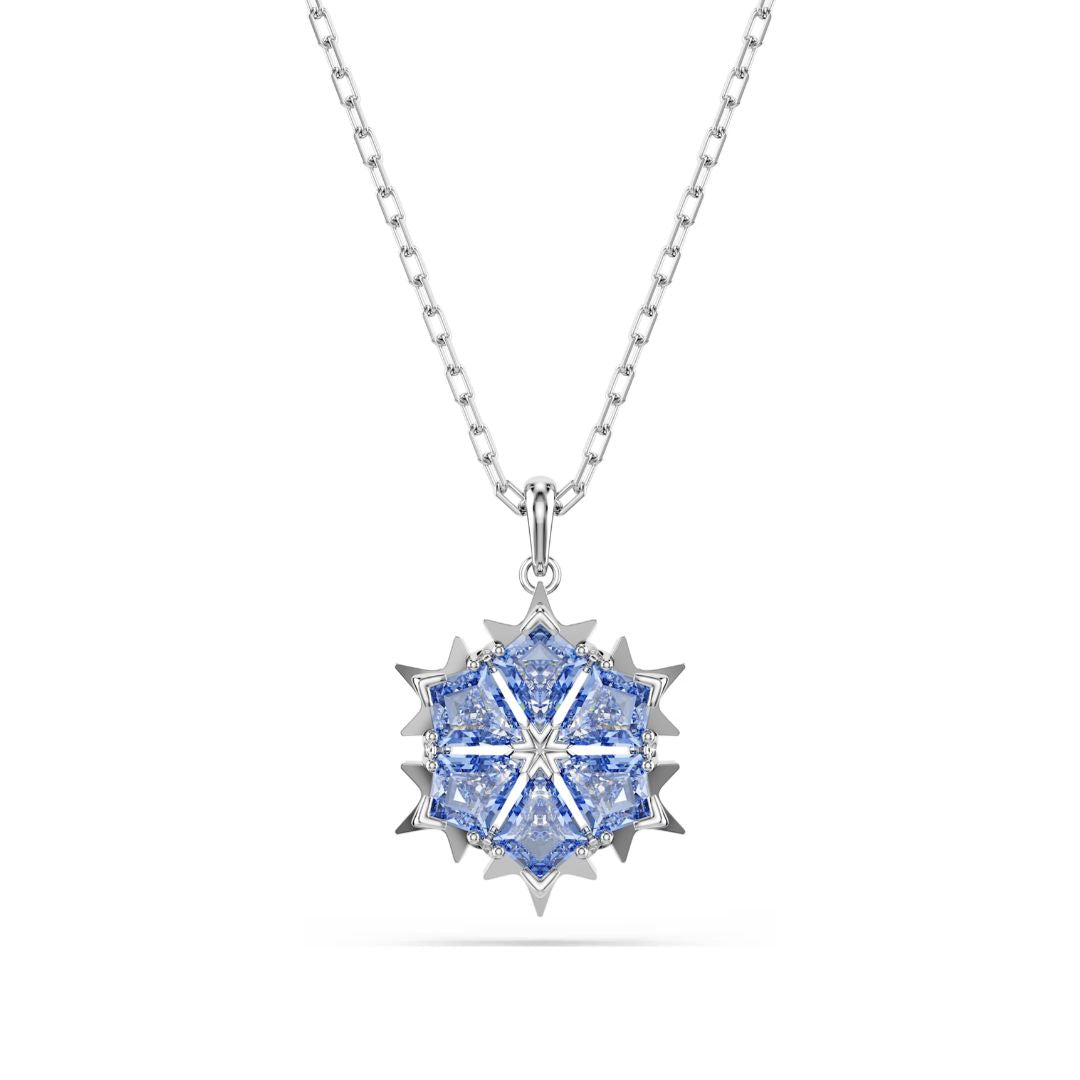 Swarovski Magic Snowflake riipus ja korvakorut, vaalea metalli ja siniset kristallit 5734243