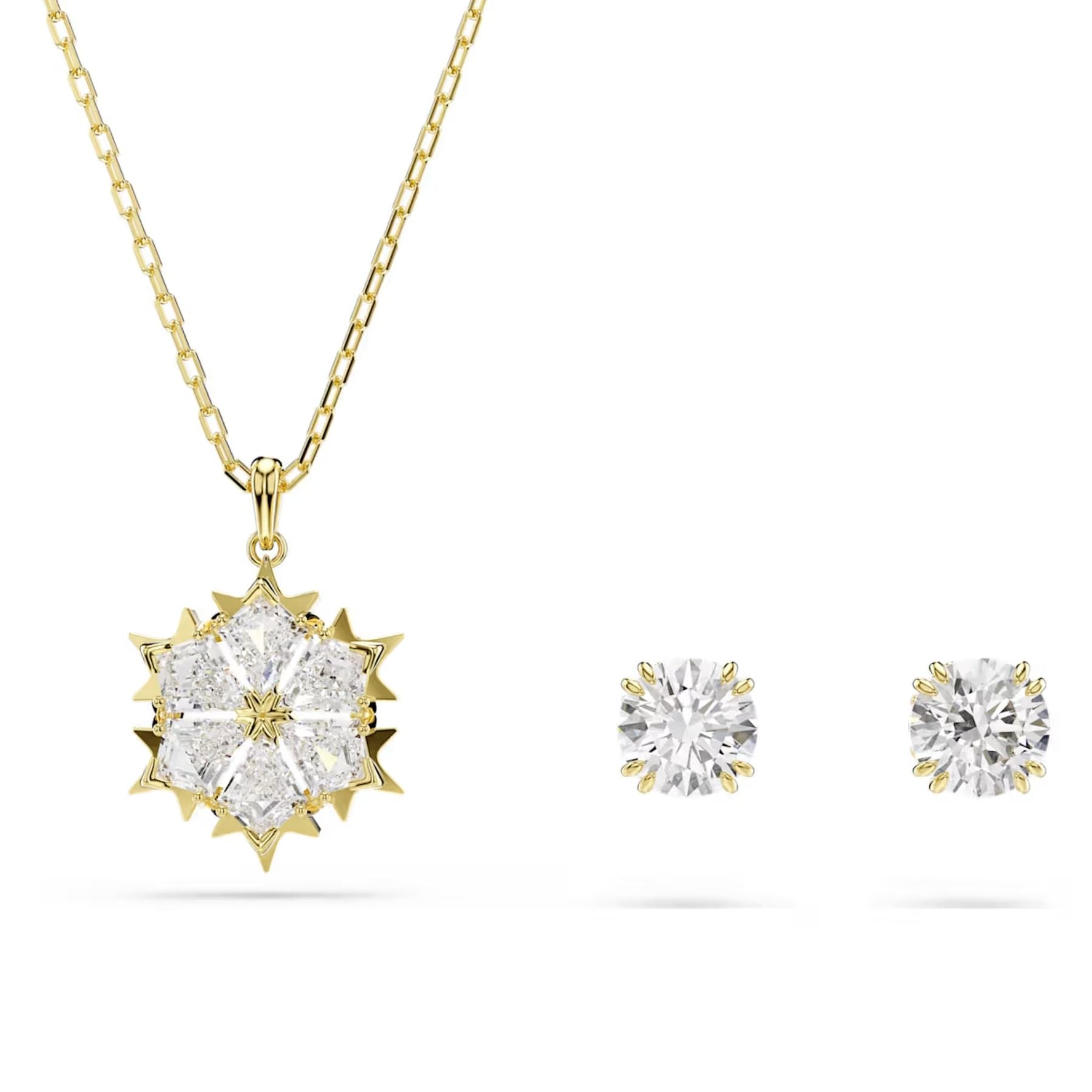 Swarovski Magic korusetti, riipus ja korvakorut, keltakullattu ja kirkkaat zirkonit, 5758002