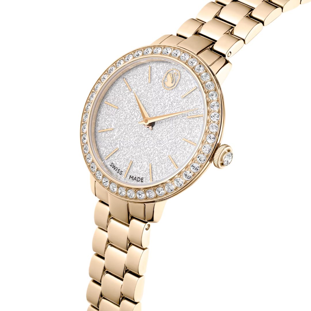 Swarovski Matrix 3-link Watch, Champagne Gold-Tone and White Crystals,