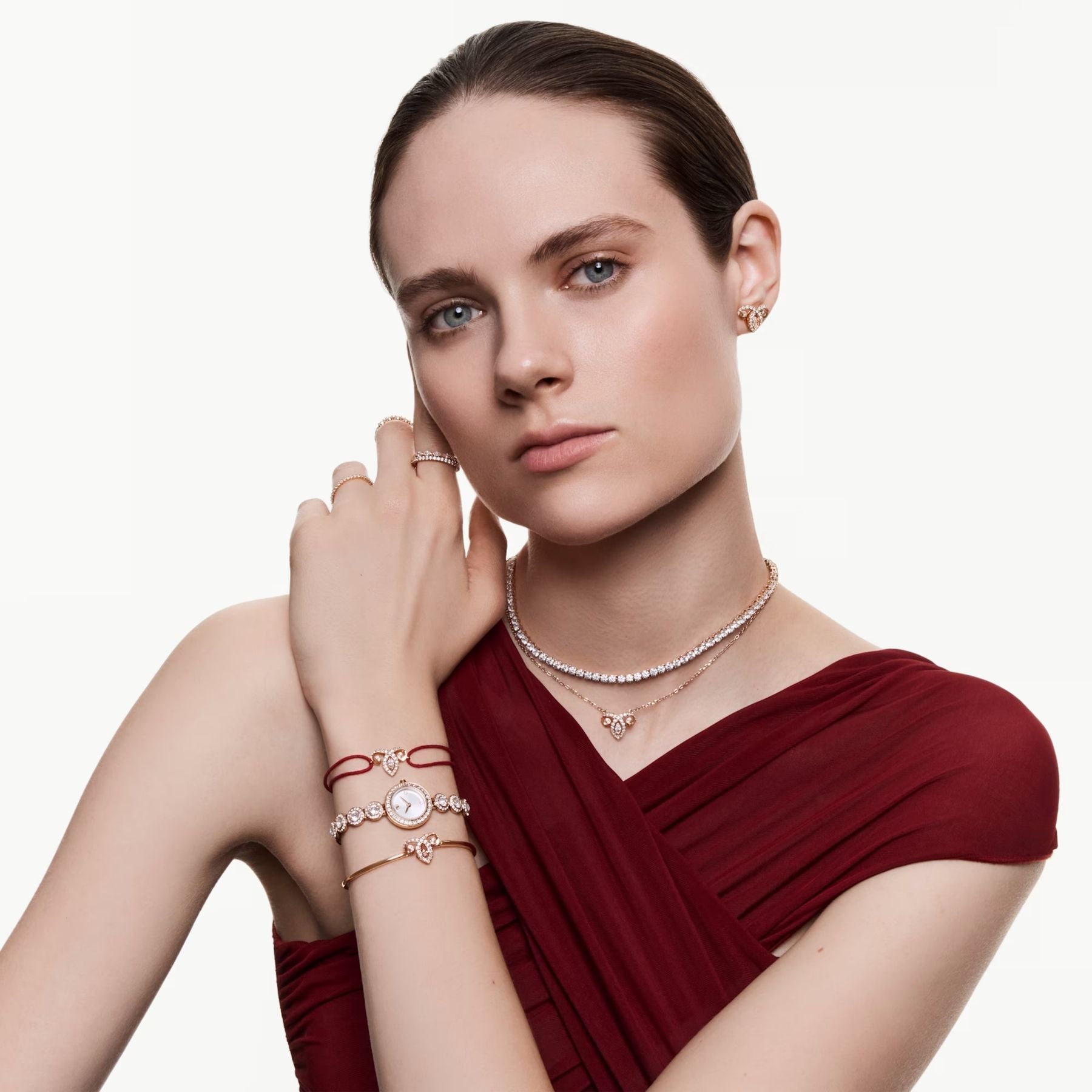 Swarovski Matrix Tennis kaulakoru, rosekullattu ja kirkkaat zirkonit, 5764194