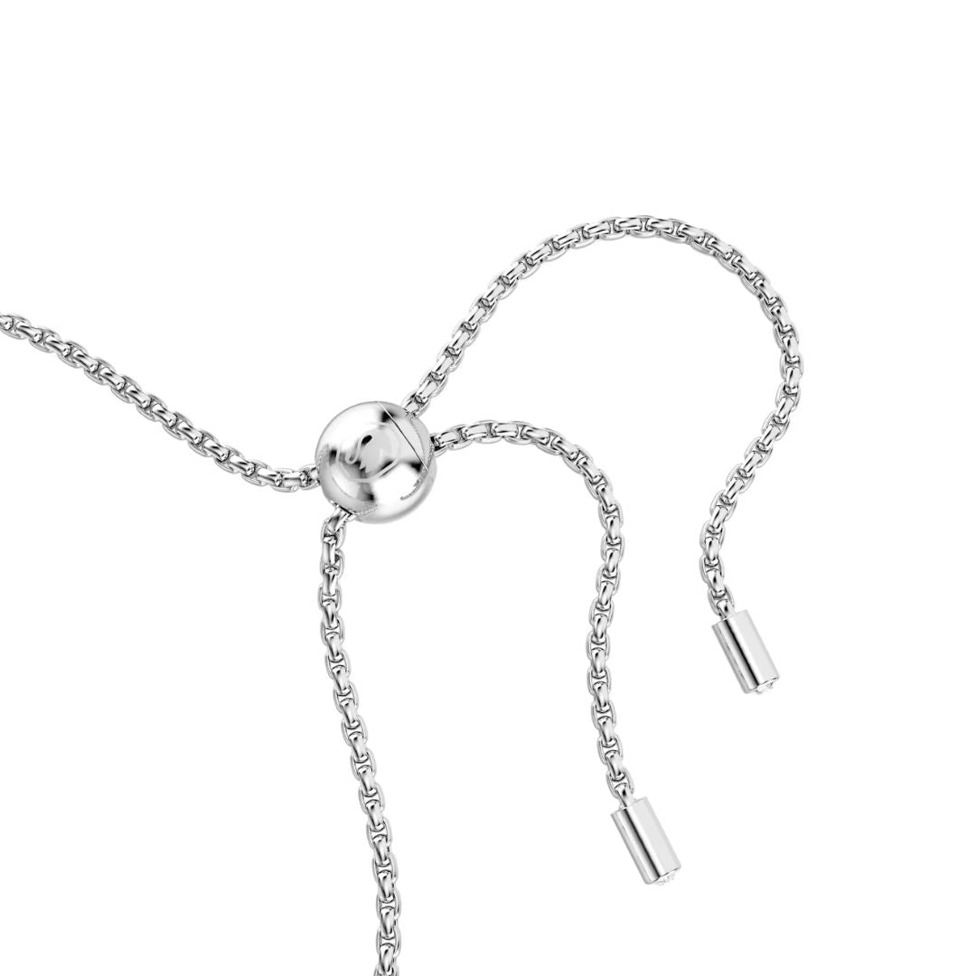 Swarovski Matrix Tennis Bracelet, Rhodium Plated Metal and White Cryst