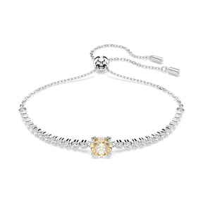 Swarovski Matrix Tennis rannekoru, vaalea metalli kirkkailla kristalleilla ja keltaisella zirkonilla 5690694