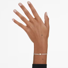 Swarovski Matrix Tennis rannekoru, vaalea metalli kirkkailla kristalleilla ja keltaisella zirkonilla 5690694