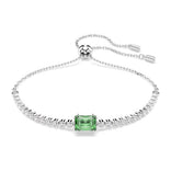 Swarovski Matrix Tennis rannekoru, vaalea metalli kirkkailla kristalleilla ja vihreällä zirkonilla 5693411