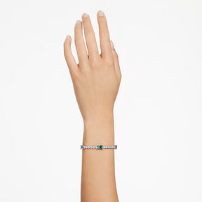 Swarovski Matrix Tennis Bracelet, Rhodium Plated with White and Green