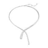 Swarovski Matrix Y kaulakoru, vaalea metalli ja kirkkaat kristallit 5692533