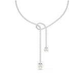 Swarovski Matrix Y kaulakoru, vaalea metalli kirkkailla kristalleilla ja valkoisilla helmillä 5692416