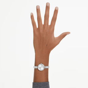 Swarovski Matrix bangle rannekello, hopeanvärinen ja kirkkaat kristallit, 5677487