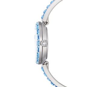 Swarovski Matrix bangle rannekello, hopeanvärinen ja siniset kristallit, 5730172