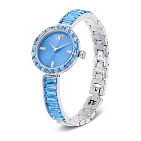 Swarovski Matrix bangle rannekello, hopeanvärinen ja siniset kristallit, 5730172