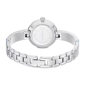 Swarovski Matrix bangle rannekello, hopeanvärinen ja siniset kristallit, 5730172