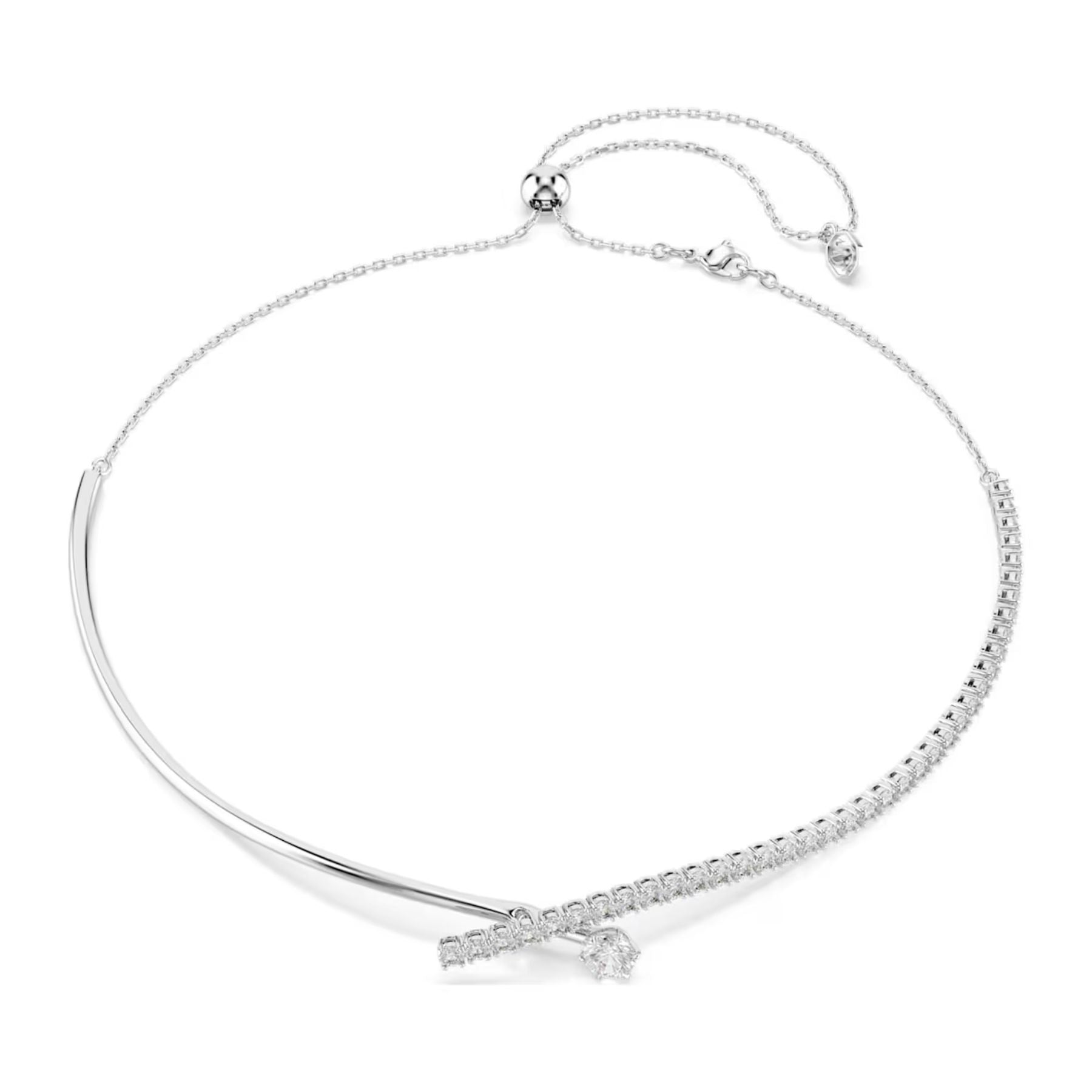 Swarovski Matrix kaulakoru, vaalea metalli ja kirkkaat zirkoniat, 5754020