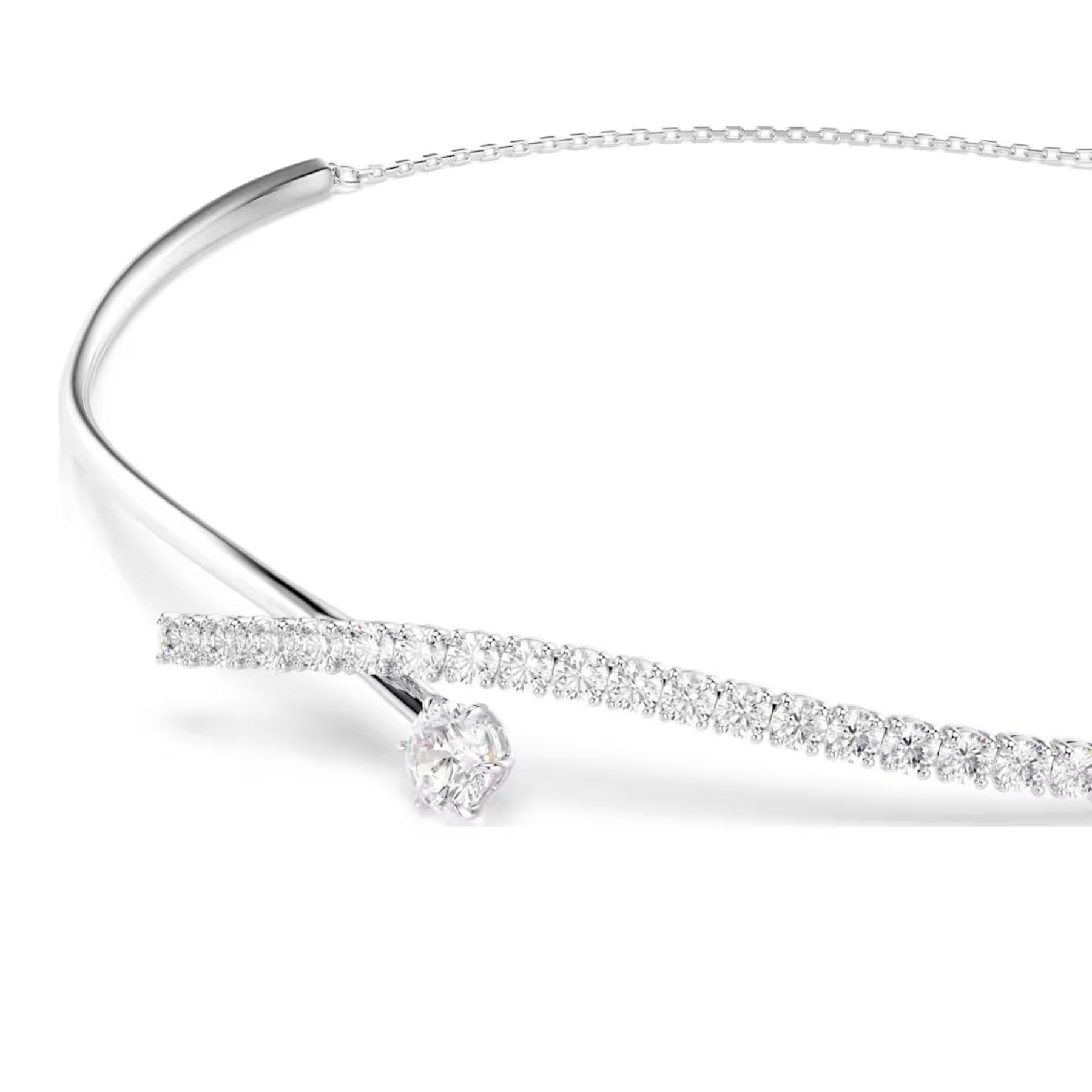 Swarovski Matrix kaulakoru, vaalea metalli ja kirkkaat zirkoniat, 5754020