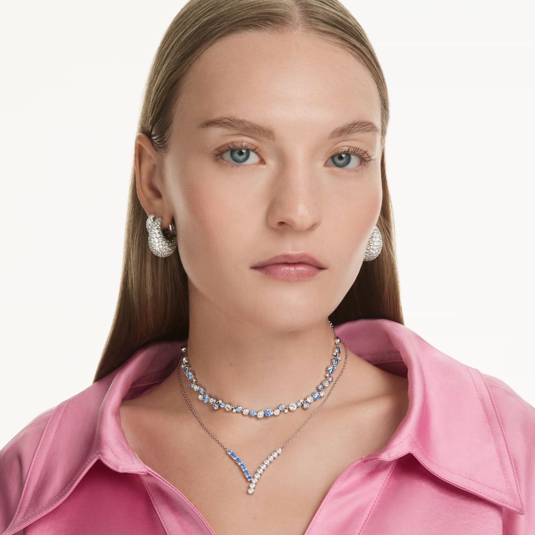 Swarovski Matrix kaulakoru, siniset ja kirkkaat zirkoneilla, 5732265