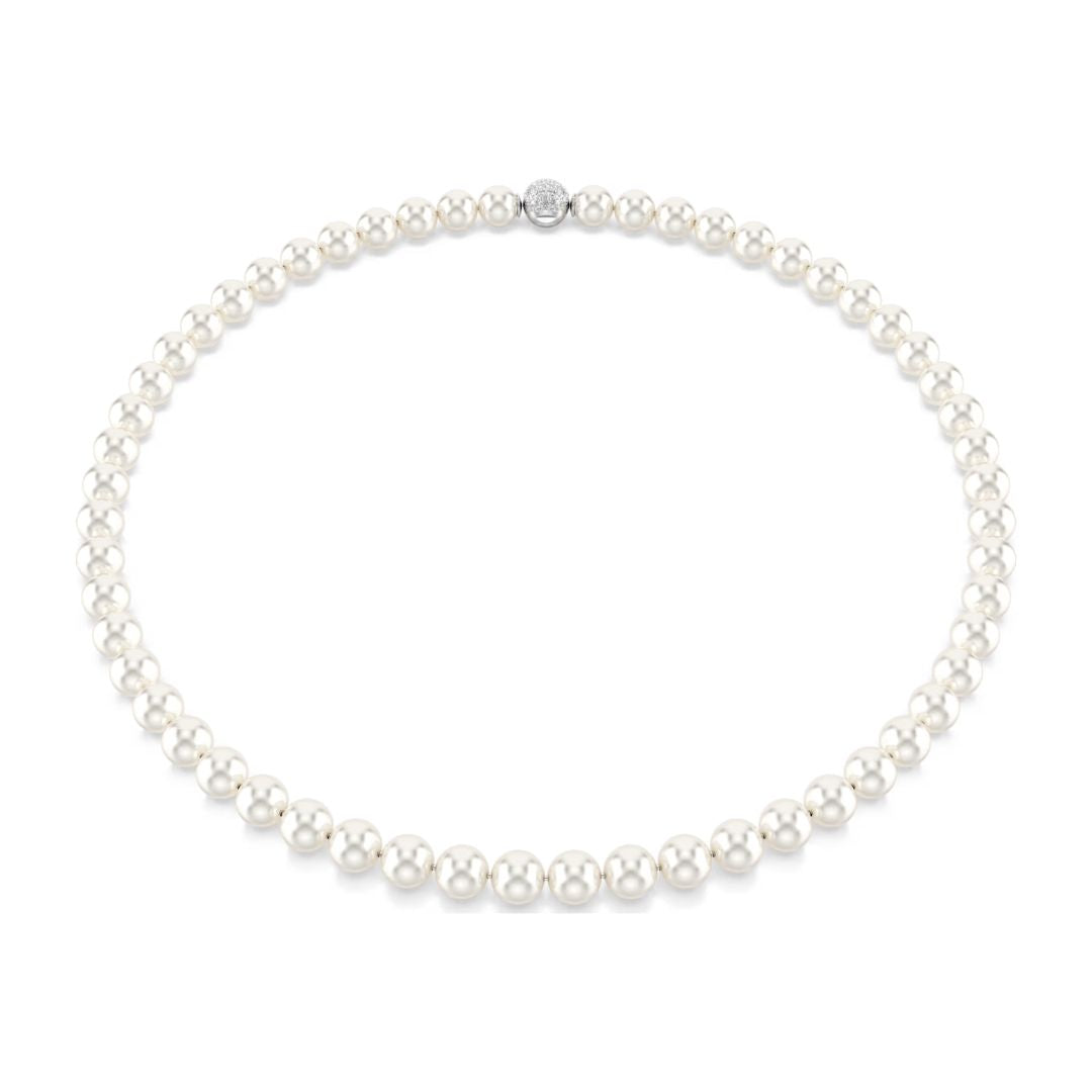 Swarovski Matrix kaulakoru, valkoiset helmet ja kirkkaat kristallit, 5747746