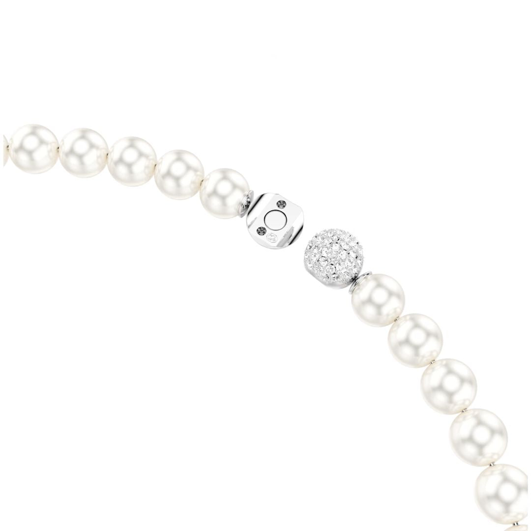 Swarovski Matrix kaulakoru, valkoiset helmet ja kirkkaat kristallit, 5747746