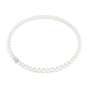 Swarovski Matrix kaulakoru, valkoiset helmet ja kirkkaat kristallit, 5747746