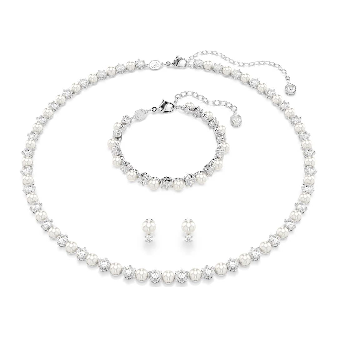 Swarovski Matrix Jewelry Set, White Zirconia and White Pearls 5742040