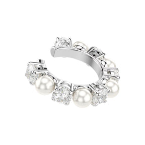 Swarovski Matrix korvakorut, setti, vaalea metalli, kirkkaat zirkonit ja valkoiset helmet 5691715