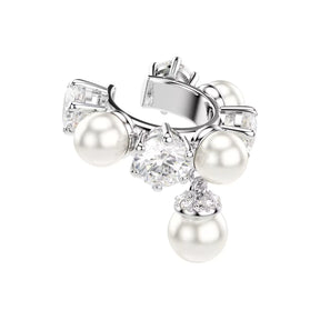 Swarovski Matrix korvakorut, setti, vaalea metalli, kirkkaat zirkonit ja valkoiset helmet 5691715