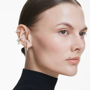 Swarovski Matrix korvakorut, setti, vaalea metalli, kirkkaat zirkonit ja valkoiset helmet 5691715