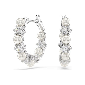 Swarovski Matrix korvakorut, vaalea metalli, kirkkaat zirkonit ja valkoiset helmet 5709256