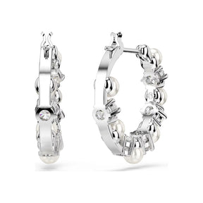 Swarovski Matrix korvakorut, vaalea metalli, kirkkaat zirkonit ja valkoiset helmet 5709256