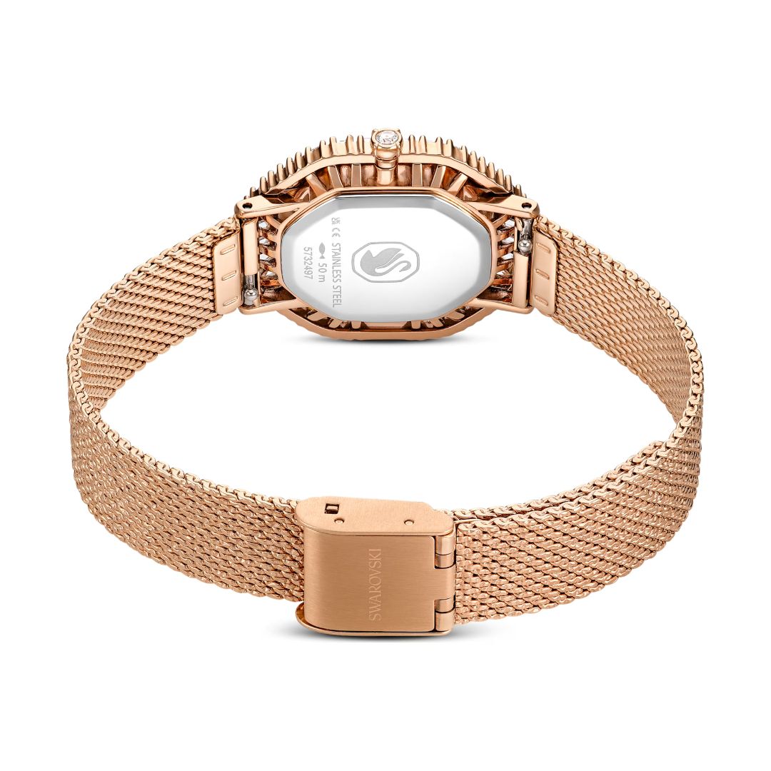Swarovski Matrix octagon rannekello, ruusukullanvärinen ja kirkkaat kristallit, 5732497