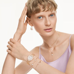 Swarovski Matrix octagon rannekello, samppanjakullanvärinen ja kirkkaat kristallit, 5732501