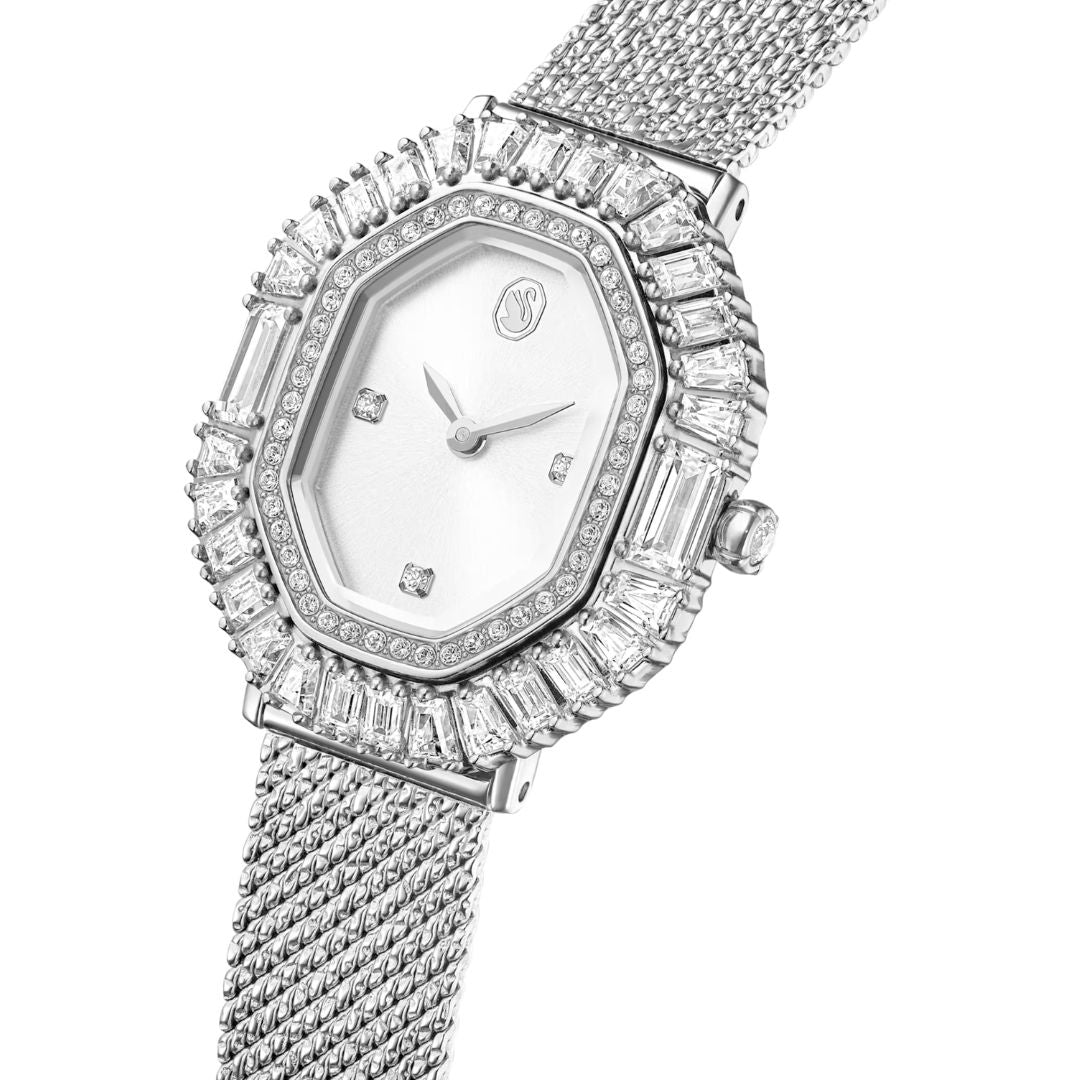 Swarovski Matrix octagon rannekello, vaalea metalli ja kirkkaat kristallit, 5732498