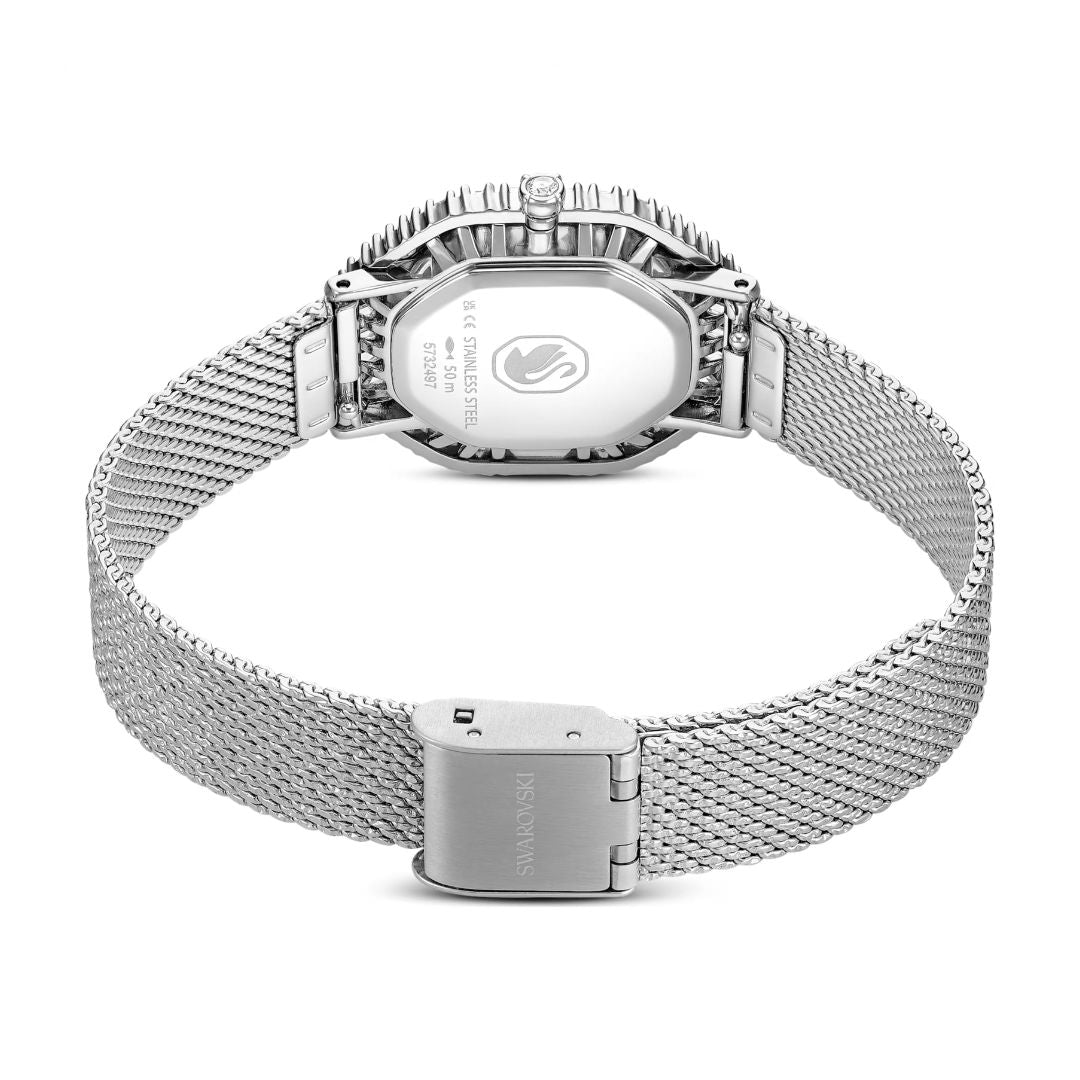 Swarovski Matrix octagon rannekello, vaalea metalli ja kirkkaat kristallit, 5732498