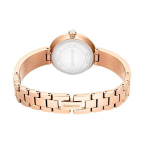 Swarovski Matrix pearl bangle rannekello, ruusukullanväri, valkoiset helmet ja kirkkaat kristallit, 5705406