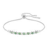 Swarovski Matrix rannekoru, vaalea metalli, vihreät ja kirkkaat zirkonit, 5758987