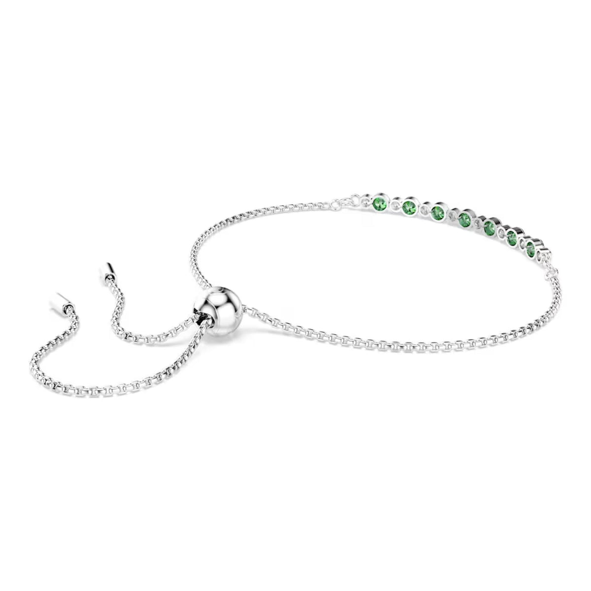 Swarovski Matrix rannekoru, vaalea metalli, vihreät ja kirkkaat zirkonit, 5758987