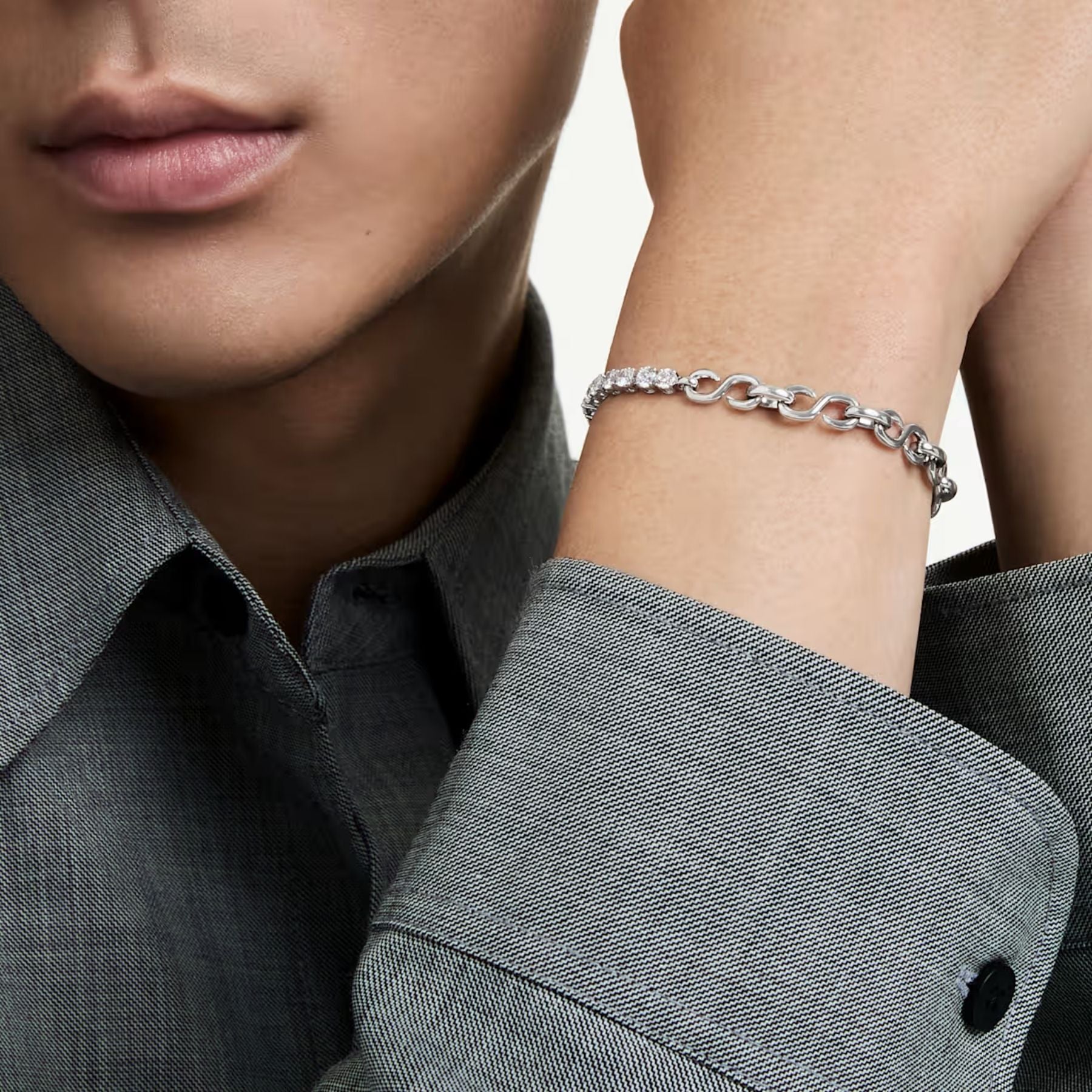 Swarovski Matrix rannekoru, vaalea metalli ja kirkkaat zirkonit, 5753926