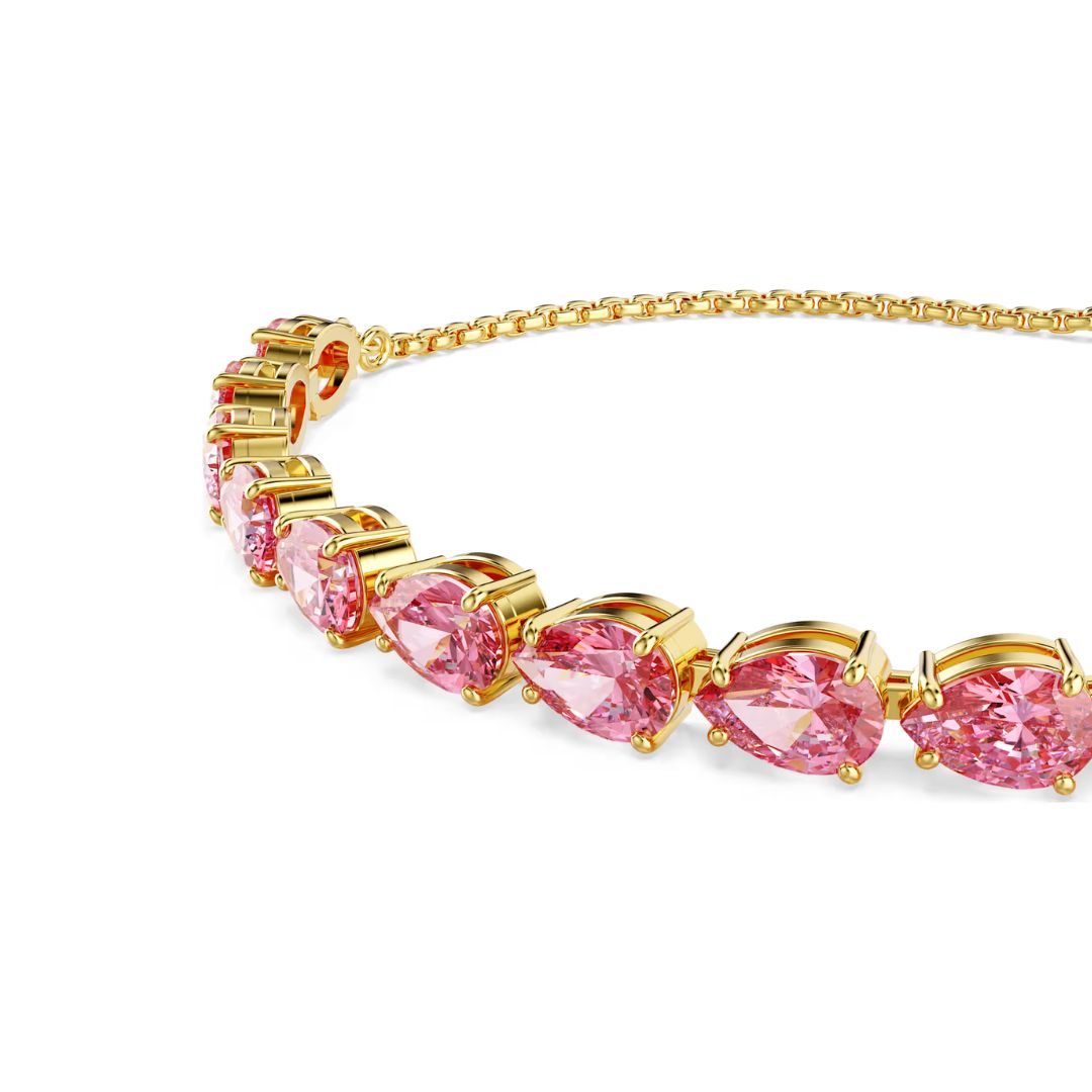 【美品】SWAROVSKI Rosette pink Braceletクリスタル Swarovski Matrix Bracelet, Rose Gold-Tone and Pink Crystals 5707187