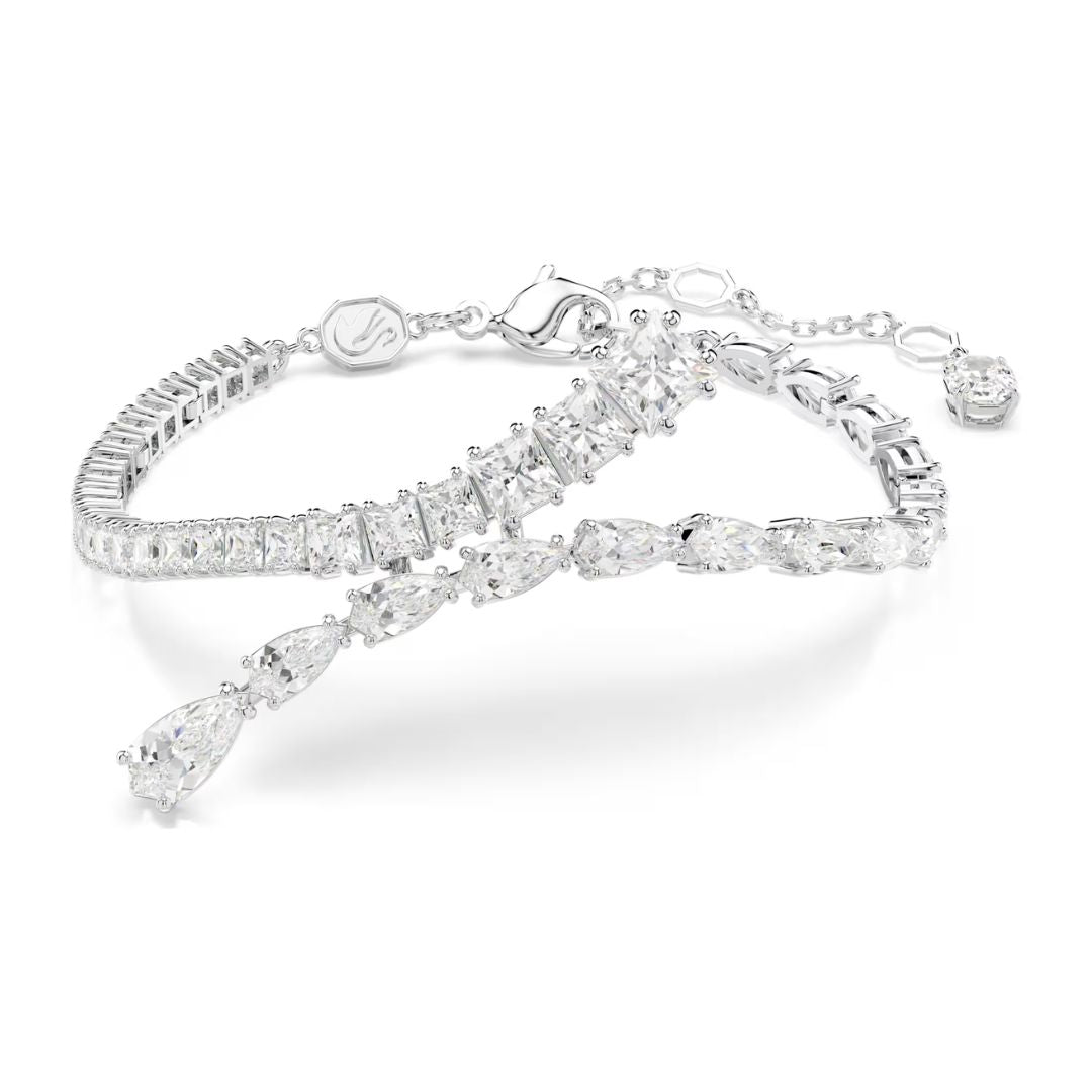 Swarovski Matrix Bracelet, Rhodium Plated and White Crystals 5693154