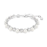 Swarovski Matrix rannekoru, vaalea metalli, kirkkaat kristallit ja valkoiset helmet, 5689625