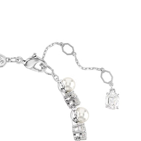 Swarovski Matrix rannekoru, vaalea metalli, kirkkaat kristallit ja valkoiset helmet, 5689625