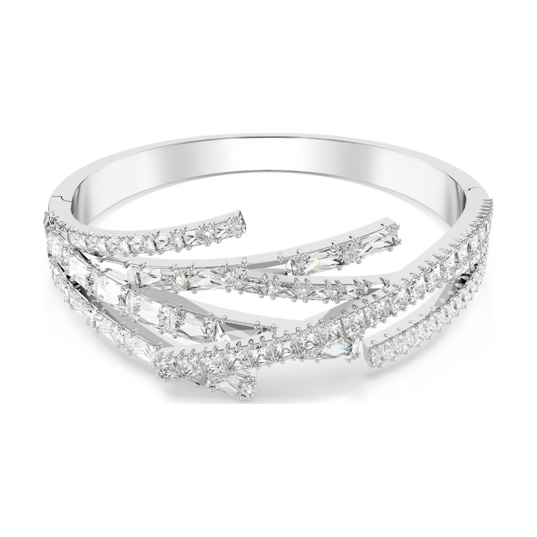 Swarovski Matrix rannerengas, vaalea metalli ja kirkkaat kristallit