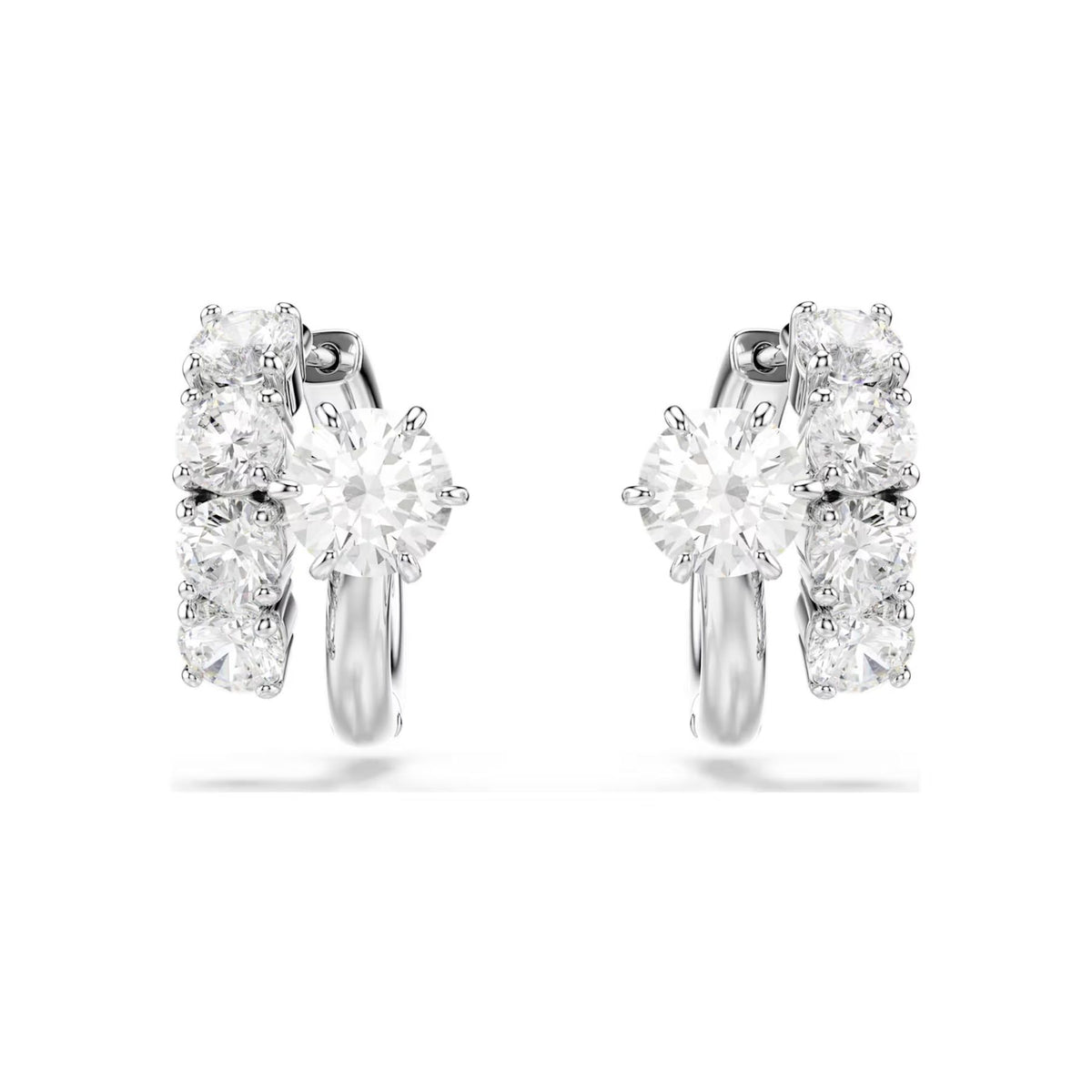 Swarovski Matrix rengaskorvakorut, vaalea metalli ja kirkkaat zirkonit, 5753572